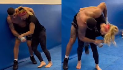 WATCH: Kayla Harrison easily tosses UFC champion Alex Pereira in training | BJPenn.com