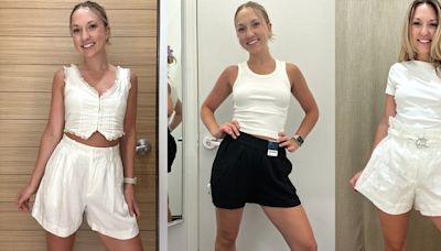 I tried on linen shorts at Gap, Old Navy, and Banana Republic. The priciest ones were amazing, but I found a similar pair for way less.