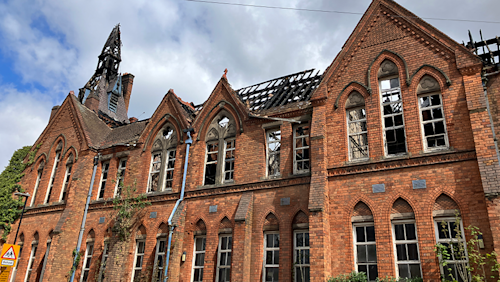 Two boys arrested after fire at derelict school