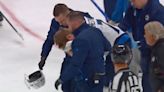 NHL star forced to leave ice after being struck in head in playoff clash