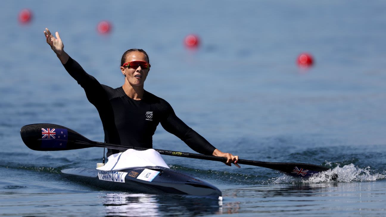 Carrington wins 3rd canoeing gold medal in Paris