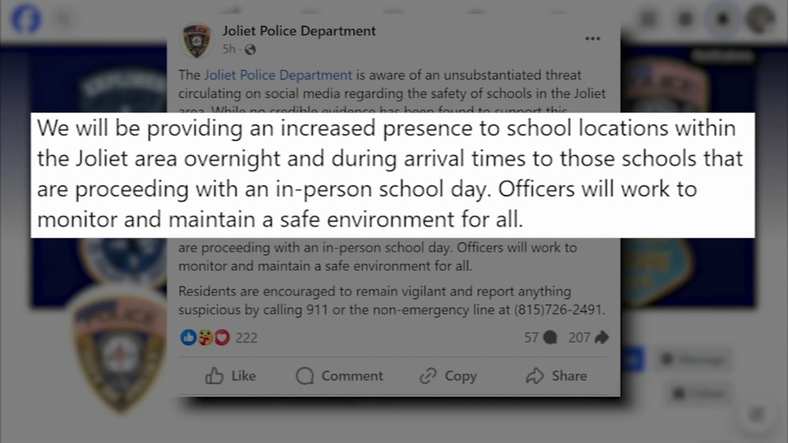 Threat forces Joliet Public School District 86 schools to switch to remote learning