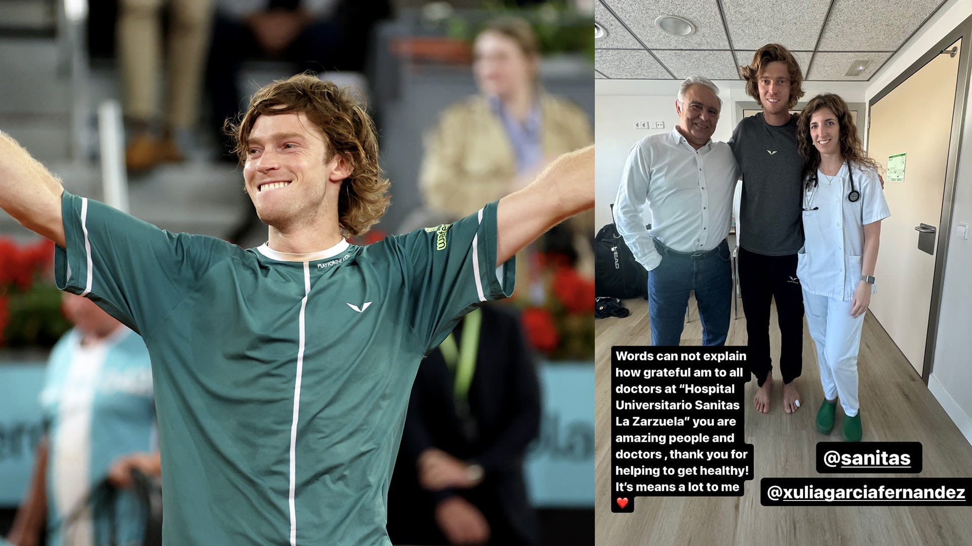 "Grateful" Andrey Rublev gives shoutout to Madrid doctors as he departs for Rome | Tennis.com