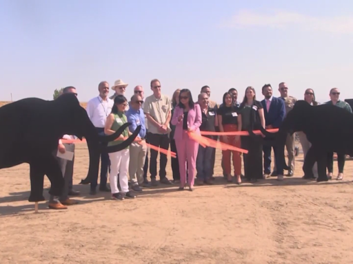 Community celebrates new Columbian Mammoth silhouettes in Hwy 99 in Merced County