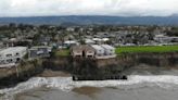 Drone footage: Isla Vista bluff collapses in storm, damaging a student apartment balcony
