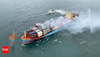 Container vessel Maersk Frankfurt still on fire: 1 crew member dead | Goa News - Times of India