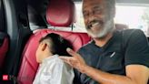 Rajinikanth escorts unwilling grandson to school, pictures go viral - The Economic Times