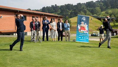 Sarabia, Villacampa y Toñín Llorente, en el Pro-Am del Bizkaia Open de Meaztegi