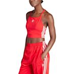 adidas 愛迪達 背心 女款 運動背心 慢跑 三葉草 3 S CROP TOP 紅 IN8379