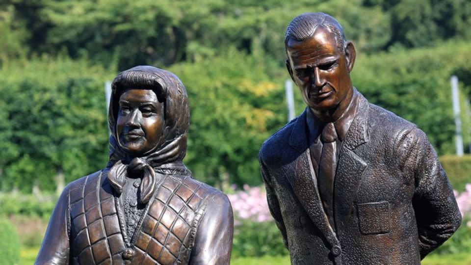 New sculpture of late Queen Elizabeth II and Prince Philip – plus corgis – divides opinion