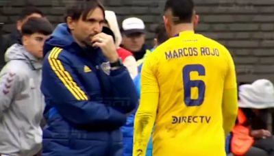La actitud de Diego Martínez tras la expulsión de Marcos Rojo en la derrota de Boca que llamó la atención