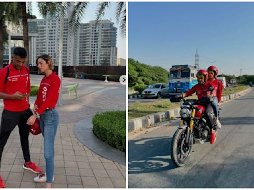 Zomato CEO Deepinder Goyal, wife Grecia Munoz turn delivery guys in Gurugram, share photos online