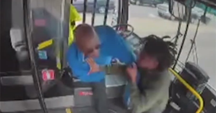 WATCH: Driver fights off attacker on moving bus, ripped from seat before crash