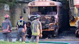 No injuries after school bus catches fire behind grocery store in North York