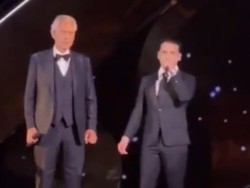 Palomazo de Christian Nodal en evento de Andrea Bocelli se viraliza