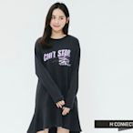 全新百貨專櫃韓國品牌 女裝 H:CONNECT-連身魚尾印字洋裝-藍尺碼XS