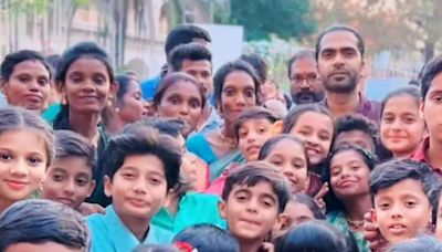 In Pics: Actor Silambarasan Poses With Kids During Thug Life Shoot - News18