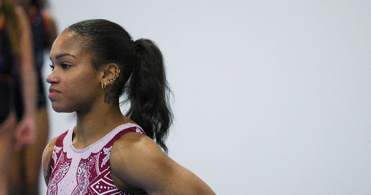 Shilese Jones out of night one of U.S. Olympic trials after uneven bars routine