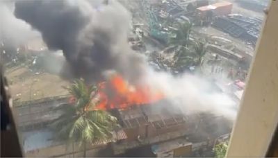 Video: Fire Erupts At Mumbai Coastal Road Work Site Near Nepean Sea Road