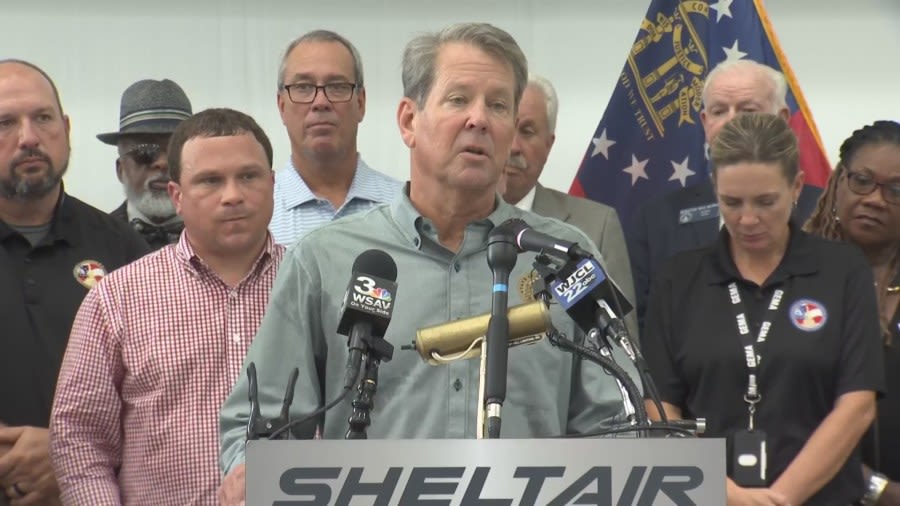 Gov. Brian Kemp holds press conference on Debby aftermath in Coastal Empire