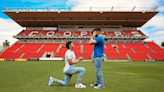 Trailblazing gay footballer Josh Cavallo proposes to partner on pitch