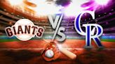 Giants vs. Rockies prediction, odds, pick, how to watch