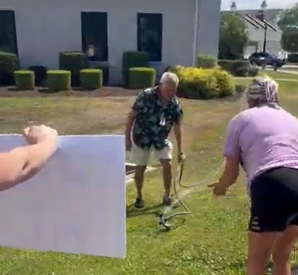 Myrtle Beach church member arrested for spraying Mica Miller protesters with sprinkler