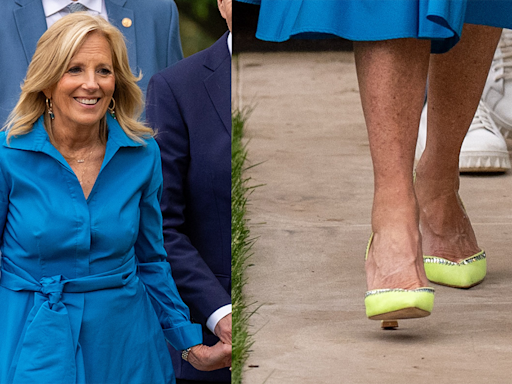 Jill Biden Brings Pop of Color to White House in Lime Green Stuart Weitzman Shoes for Cinco de Mayo Reception