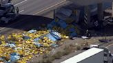2 dead after semi-truck hits overpass on I-10 near Tonopah; freeway partially reopened