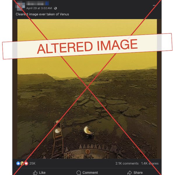 Photo claiming to show planet Venus was altered