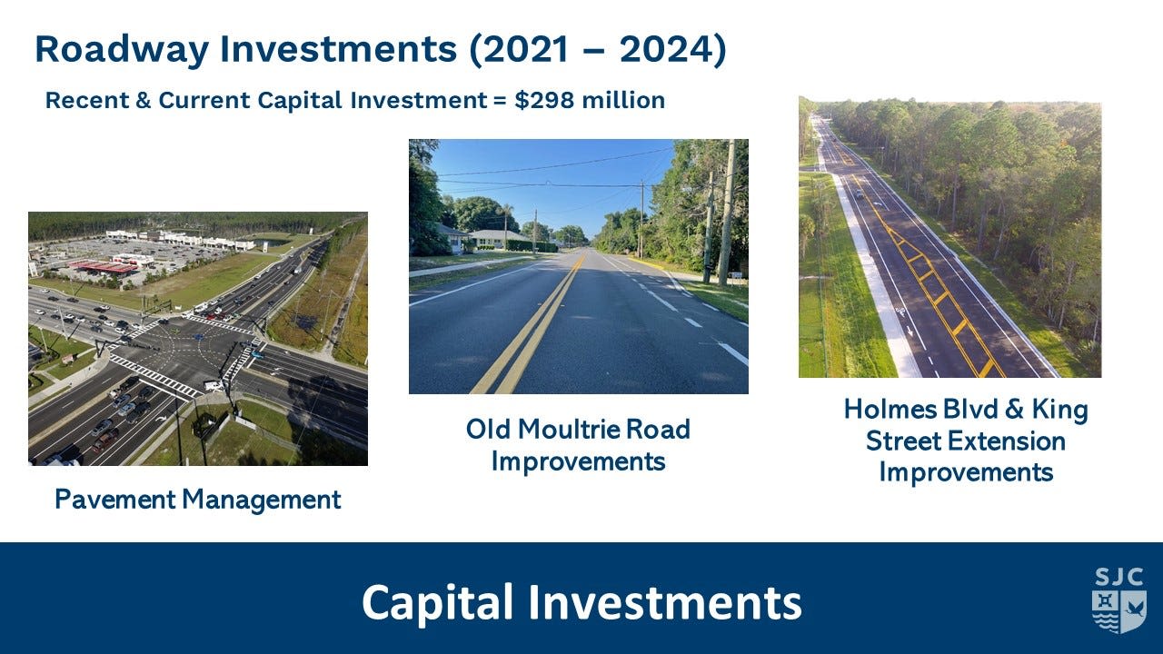 St Johns County outlines capital improvement plan for roads, drainage, safety facilities
