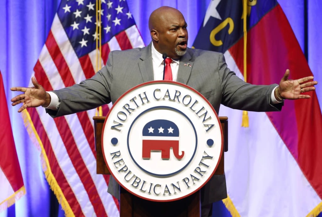 North Carolina governor candidate Mark Robinson rallies Republicans at state convention