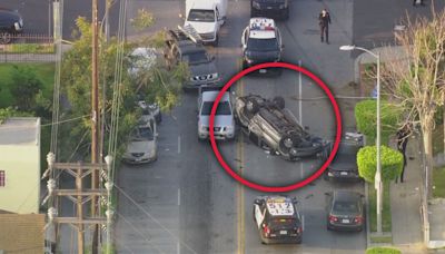 Police pursuit in South LA ends in fatal crash