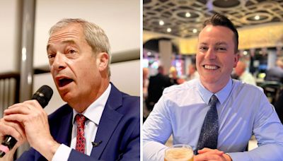 WATCH: Nigel Farage congratulates new Reform MP for South Basildon and East Thurrock