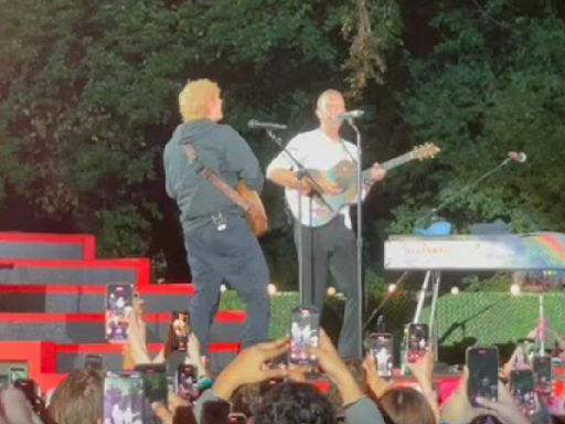 Chris Martin & Ed Sheeran Play Surprise Set At Global Citizen