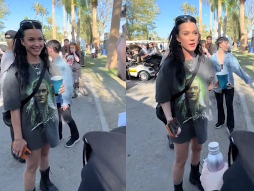 Katy Perry supports fiancé Orlando Bloom by rocking Legolas T-shirt at Coachella