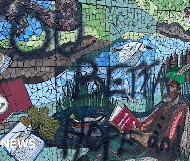 Sherwood: Robin Hood mosaic vandalised with graffiti