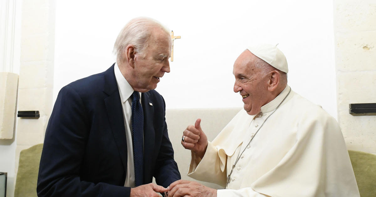 Pope Francis is first pope to address G7 summit, meets with Biden, world leaders