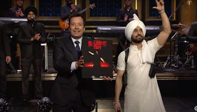 Diljit Dosanjh makes Jimmy Fallon dance in his seat with Punjabi bops. Video out now