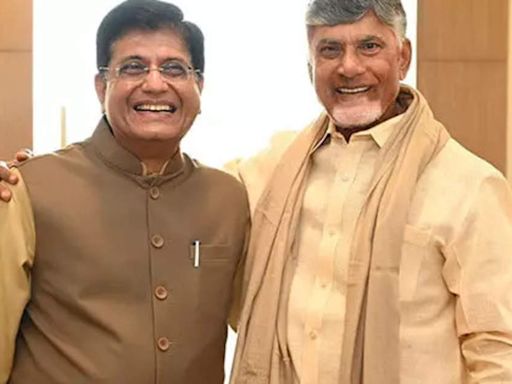 Andhra CM Chandrababu Naidu meets Union ministers Piyush Goyal, Ram Mohan Naidu Kinjarapu