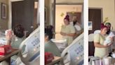 These godparents made the greatest possible entrance to the hospital to meet their godchild