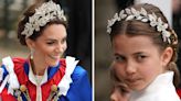 Kate and Charlotte twin in co-ordinated outfits and headpieces for King Charles’s coronation