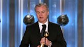 Christopher Nolan Honors Heath Ledger During Golden Globes Director Speech as Robert Downey Jr. Tears Up