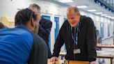 Inmate to checkmate: Woody Harrelson plays chess at British prison