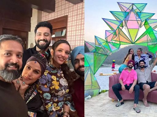 Neha Dhupia shares BTS moments with Vicky Kaushal, Triptii Dimri, and Ammy Virk from the sets of 'Bad Newz' | Hindi Movie News - Times of India