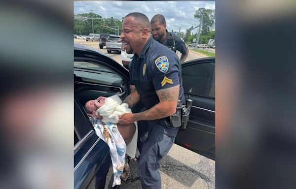 Baton Rouge police officer delivers baby out of car