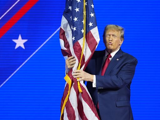 Donald Trump appears to violate U.S. flag code in viral clip