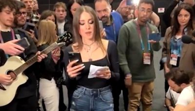 La representante de Italia en Eurovisión canta 'Imagine' en medio de la polémica con los representantes de Israel y Holanda