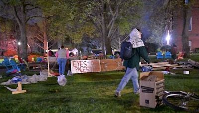 At Tufts, the tents are down and fences are up - The Boston Globe