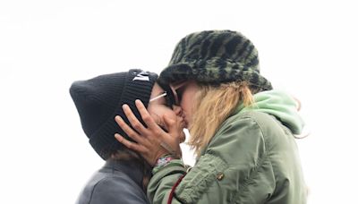 Cara Delevingne and Minke Kiss at Glastonbury Festival